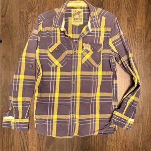 Superdry Men’s Lumberjack Twill Blue & Yellow shirt